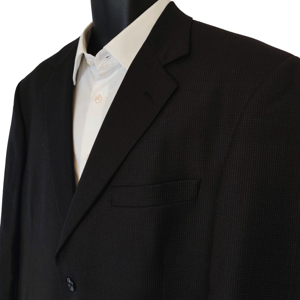 Tallia Uomo Ing Loro Piana Subtle Polka Dot Blazer 42R Black Worsted Wool 120s